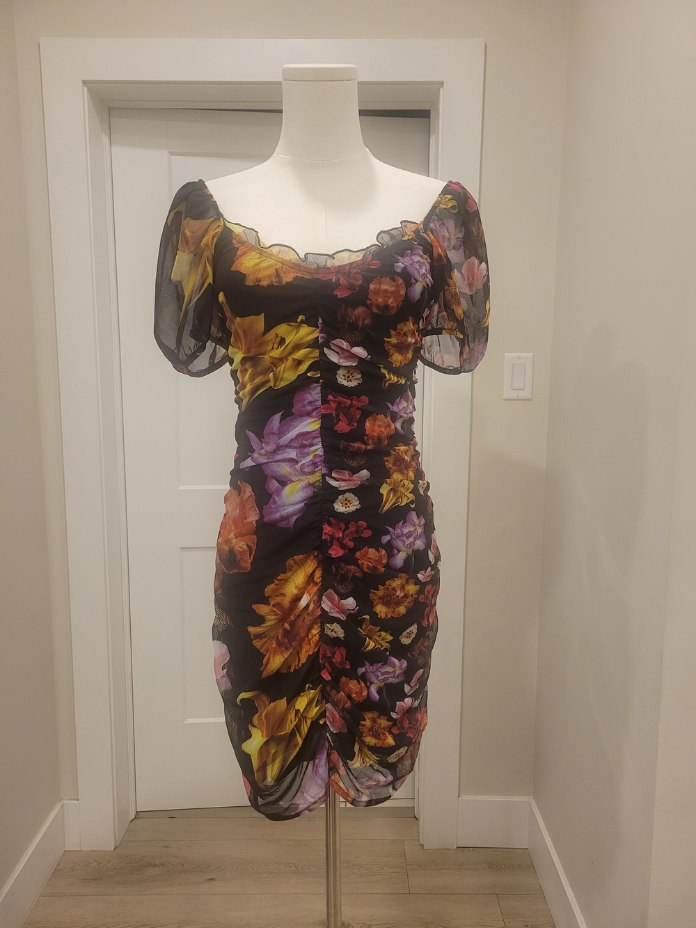 Desigual x M. Christian Lacroix short ruched dress, Size M
